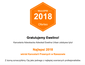 nagroda wyróżnienie najlepszy adwokat rzeszów kancelaria prawna w Rzeszowie